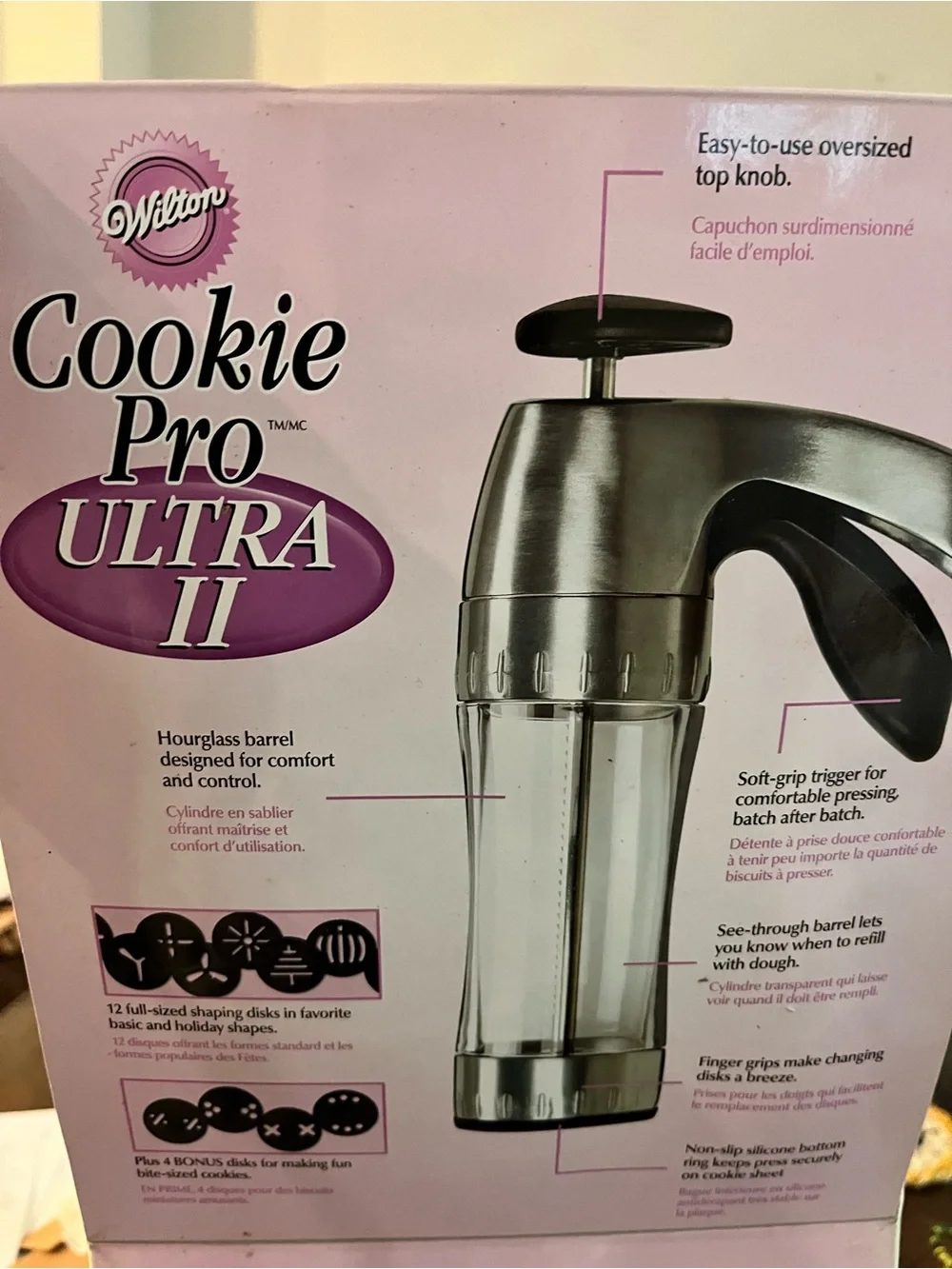 Wilton Cookie Pro Ultra II Cookie Press - Silver and Black in box
